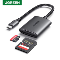 Lector de Tarjetas UGREEN USB C SD 4.0 3.0 UHS II, Lector de Tarjetas Micro SD de Transferencia Rápida, Plug and Play, Lector de Tarjetas de Memoria para SD MicroSDHC