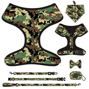 Camouflage Dog Harness Set with Adjustable Buckle Closure and Bowknot <b>for</b> Medium Dogs - Product Image 1