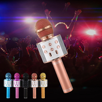 Microphone Karaoké Portable Bluetooth GAM-H8 avec Haut-parleur et Lumières LED, Microphone USB