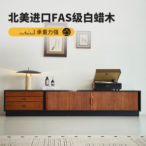 My Nest French Retro Style TV Cabinet Black Solid Wood Storage Vintage Floor Standing Living Room Furniture - Product Image 4