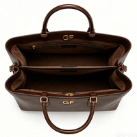 Sac bandoulière à rabat en daim noir avec logo GF pour femme, style sac à main, bandoulière réglable, idéal pour le bureau, la vie quotidienne et les soirées