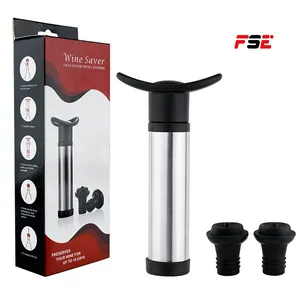 FSE Food Grade Wine Vacuum Stopper Stainless Steel Wine Pump Vacuum Stoppers Preserver Wine Vacuum Stopper For Home Hotel Bar