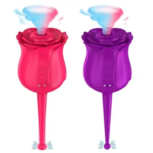 Stimulateur de jouet sexuel adulte en silicone en forme de rose pour femmes vente en gros de stimulateur de clitoris pour femmes