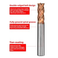 Fraise à queue sphérique à 4 cannelures pour bois et MDF, pour routeur CNC, en alliage de tungstène-cobalt, revêtement TiCN, HRC65, OEM/ODM