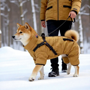 Manteau d'hiver imperméable personnalisé pour chiens, harnais rembourré pour petits chiens, vêtements pour animaux de compagnie - Product Image 1
