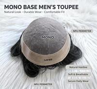 Prothèse capillaire pour hommes à base mono, système de remplacement capillaire en cheveux naturels, base mono respirante