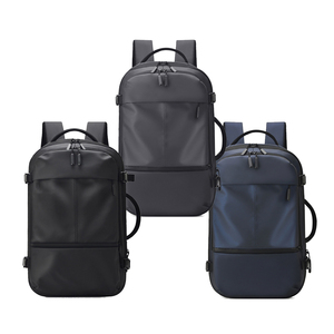 กระเป๋าเป้สะพายหลัง 17 นิ้ว หนังเมมเบรน ขยายได้ พิมพ์โลโก้ กระเป๋าเป้สะพายหลังหลายชั้น กระเป๋าใส่แล็ปท็อป เปิดได้เต็มที่ กระเป๋าเป้เดินทางธุรกิจ - Product Image 2