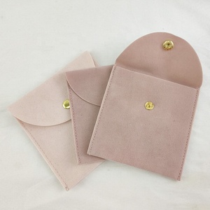 Custom Personalized Velvet Small <b>Envelope</b> Flap Microfiber Jewelry Pouch With Logo for Jewelry Bag Packaging Bags - Product Image 4