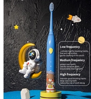 Brosse à dents électrique sonique intelligente pour enfants, avec LED, poils doux, blanchiment des dents, étanche IPX7, charge sans fil, 3 modes