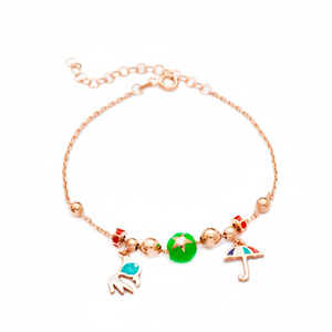 ปลาเคลือบผสมและร่มสำหรับสร้อยข้อมือทำมือสร้อยข้อมือเงิน925ขายส่ง - Product Image 2
