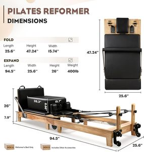 CZFIT Reformer de Pilates Plegable de Madera para Ejercicios en Casa y Gimnasio, Personalizado para Desarrollo Corporal, ¡Gran Oferta! - Product Image 2