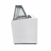 Congélateur vitrine autoportant en verre pour crème glacée avec refroidissement par ventilateur, -18~-22°C ° Vitrine avec éclairage LED et congélateur pour glacier
