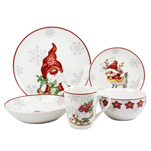 Vajilla de Porcelana Navideña Barata al por Mayor, Juego de Platos y Tazones de Cerámica Festivos a Precio de Fábrica para Promoción Navideña - Product Image 1