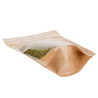En stock, sachet debout avec fermeture éclair, sachet refermable, papier kraft brun, sachet alimentaire, sachet à café, sachet doy, sac à fermeture éclair avec fenêtre transparente