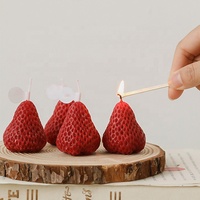 Mini bougie mignonne en forme de fraise, décoration de fête, cadeaux d'anniversaire pour fille