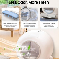 Toilette automatique pour chat à nettoyage automatique extra-large, litière intelligente moderne en ABS avec fonctionnalité d'application