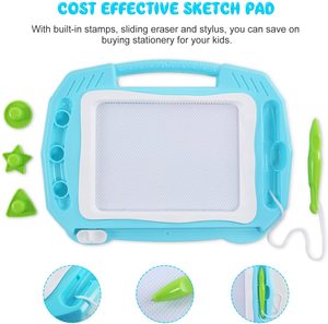 Çocuk tulumları için Mini manyetik çizim kurulu, kalem ve pullar ile taşınabilir silinebilir Doodle ped eğitim seyahat oyuncak hediye - Product Image 5