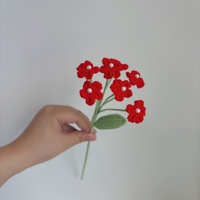 Fleur artificielle tricotée à la main en gros, motif « Ne me quitte pas », avec perle, pour décoration maison et fêtes
