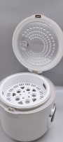 Cuiseur à riz électrique carré mini 3L en alliage d'aluminium Trancre avec cuve intérieure antiadhésive, cuiseur vapeur, spatule et tasse doseuse pour hôtel et usage domestique