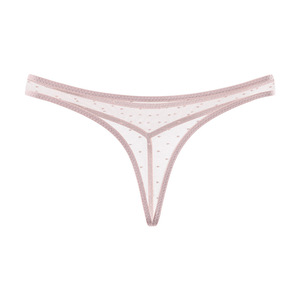 Tanga de malla con puntos sexy para mujer, ropa interior transparente de cintura baja, lencería ultrafina y transpirable para damas, OEM ODM - Product Image 1