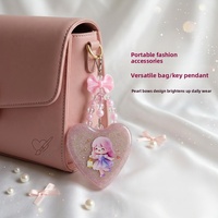 Cermin Lipat 2 in 1 dengan Sisir, Cermin Rias Saku Lucu dengan Liontin Manik-manik, Alat Kecantikan Portabel, Cermin Rias Mini, Dekorasi Rumah