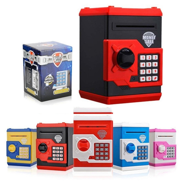 Children Bank Money Saving, Box Money Boxes for Kids Baby Toy Safe Coin Password Code Lock Gift Piggy Bank Electronic Mini Atm/