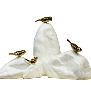 تماثيل طيور فنية من الراتنج على الطراز الصيني بتصميم زن من يي دانغ YD-147 لتزيين غرفة المعيشة والحديقة، هدية للجمع والتحف - Product Image 6