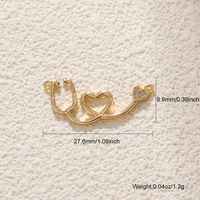 Pendentif DIY plaqué or style punk nid d'abeille et symbole de paix, porte-clés stéthoscope, pendentif dollar - Tendance et unique