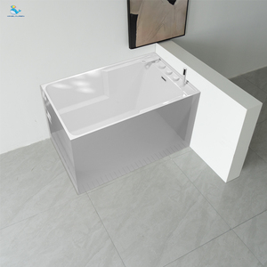 Kinglauren Mini trempage en acrylique blanc très brillant pour l'intérieur Très petit emballage de vente au détail de l'UE 100 110 <span class=keywords><strong>120</strong></span> 130 cm <span class=keywords><strong>Baignoire</strong></span> avec robinet - Product Image 1