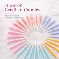 Bougies d'anniversaire Macaron en forme de crayon, dorées à pois, multicolores, longues et mélangées, pour banquets d'anniversaire