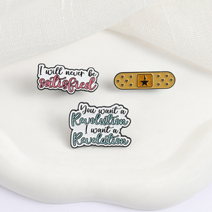 Broche en émail avec logo étoile Band-Aid, thème rétro théâtre musical 'Révélation Je ne serai <span class=keywords><strong>jamais</strong></span> satisfait', bijou pour revers, cadeau pour ami - Product Image 3