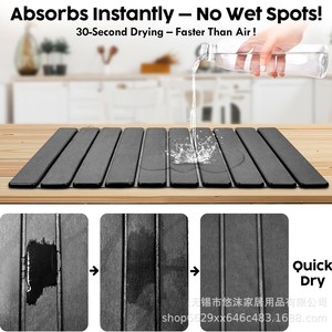 Alfombrilla de Baño Plegable de Piedra de Diatomita que Ahorra Espacio, Alfombrilla de Tierra de Diatomeas Súper Absorbente, Alfombrilla Antideslizante <span class=keywords><strong>para</strong></span> el Suelo del Baño - Product Image 4