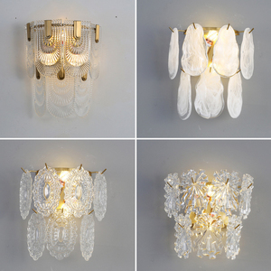 Appliques murales de luxe modernes pour intérieur, chambre d'hôtes, salon, chambre à coucher, hôtel, appliques murales en verre E14, lampes murales en cristal - Product Image 2