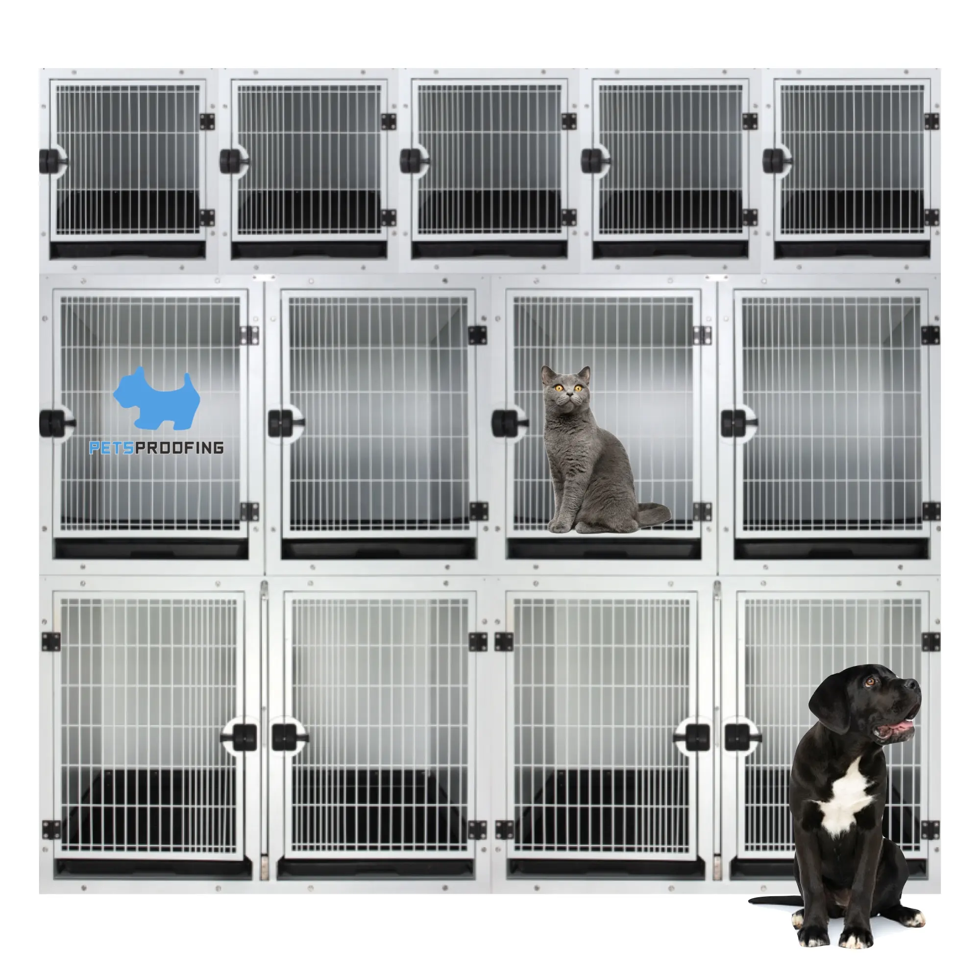 Petsproofing Best selling Cage cat dog veterinary stainless steel vet cages Factory Supply