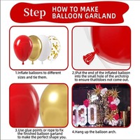 Produits de décoration de fête rouge Kit de guirlande de ballons ensembles de ballons de fête blanc or métallique pour fournitures de toile de fond de mariage