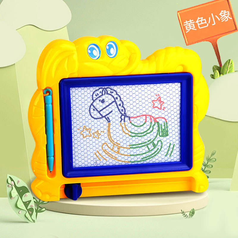 Colorful baby elephant drawing board yellow