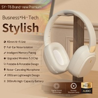 Casque sans fil SY-T6 avec longue autonomie de la batterie, Bluetooth 5.3, prise en charge de la carte TF, son stéréo HIFI, pour jeux et ordinateur