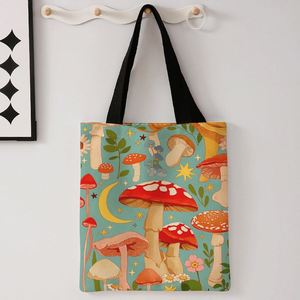 Reusable Simple Colorful Mushroom Printed Grocery <b>Bag</b> Women High Quality <b>Canvas</b> <b>Tote</b> <b>Bags</b> - Product Image 6