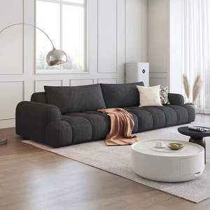 Sofá de Tela con Diseño de Pata de Gato, Ovalado, Relleno de Algodón, Tapizado, Estilo de Diseñador para Sala de Estar - Product Image 1