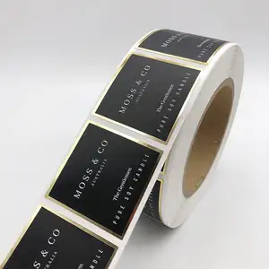 Yüksek kaliteli özel lüks mum altın folyo logosu kavanoz çıkartmalar baskı mum etiketleri