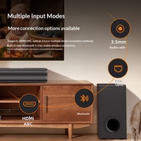 Barre de son OEM 90W 2.1 canaux DSP 3 modes avec basses 5.25 pouces, entrée optique/AUX, haut-parleur de basses sans fil (2 haut-parleurs) pour TV et projecteur domestique