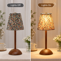 Lampe de table portable sans fil USB à LED avec abat-jour en tissu à commande tactile rechargeable pour mariage, chambre, hôtel, bar, café