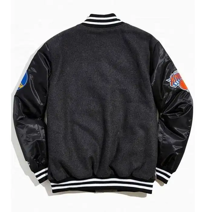 OEM Mens Jackets High Quality Custom chenille embroidery patch Corduroy Fabric Warm Bomber Letterman Baseball Jacket For Men