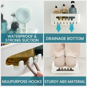TAILI Étagère de <span class=keywords><strong>Douche</strong></span> Murale à Ventouse, Lot de 2, Organisateur de Salle de Bain Robuste, Étagères Amovibles <span class=keywords><strong>pour</strong></span> Rangement de Shampoing - Product Image 6