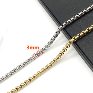 Chaîne de perles carrées dorées sous vide en acier inoxydable pour collier à faire soi-même Bracelet Fondation Personnalité du commerce extérieur assortie Mode - Product Image 1