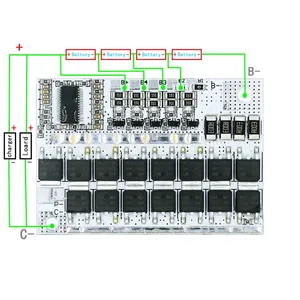 Carte de protection de batterie Li-ion/Li-polymère 3S/4S/5S 12V 16.8V 21V 3.7V 100A avec équilibrage de charge - Product Image 4