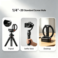 Cage magnétique rabattable pour DJI Osmo Pocket 3 / Pocket 4, cage à dégagement rapide en alliage d'aluminium 360 °   Bras rotatif et support 1/4"-20
