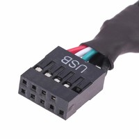 Cable de extensión USB de placa base de ordenador de 15cm, 9 pines, 1 hembra a 2 macho, Y Splitter, Cable de extensión de Audio HD para PC