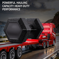 Camion semi-remorque RC Huina 1302 à l'échelle 1/24 en alliage, autorisé, 2.4G 12CH, tracteur de construction télécommandé RTR pour enfants