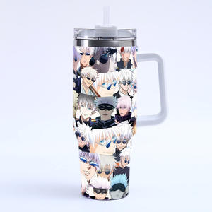 Bouteille d'eau à sublimation de 40 oz avec personnage de dessin animé japonais, en acier inoxydable, à double paroi, isolée sous vide, gobelet isotherme, vente en gros - Product Image 6